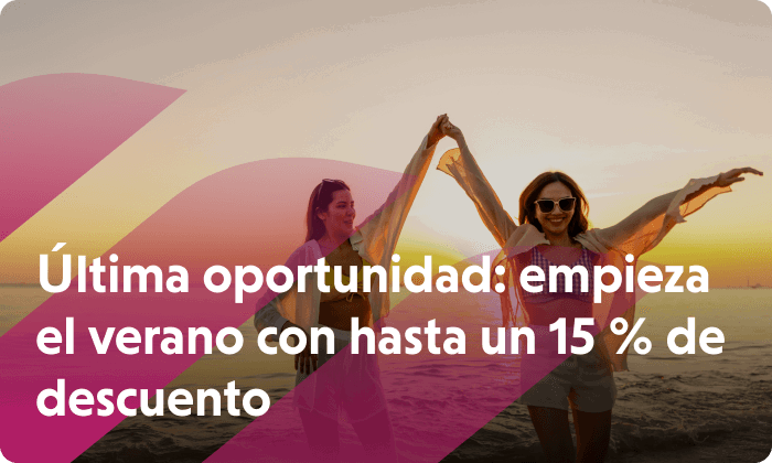 Two girls dancing in the sunset. Book you flight and enjoy up to 15% off.