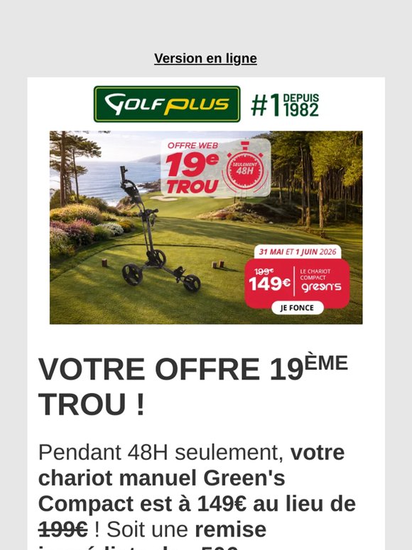 Offre exceptionnelle - Chariot Green's Compact à 149€ !