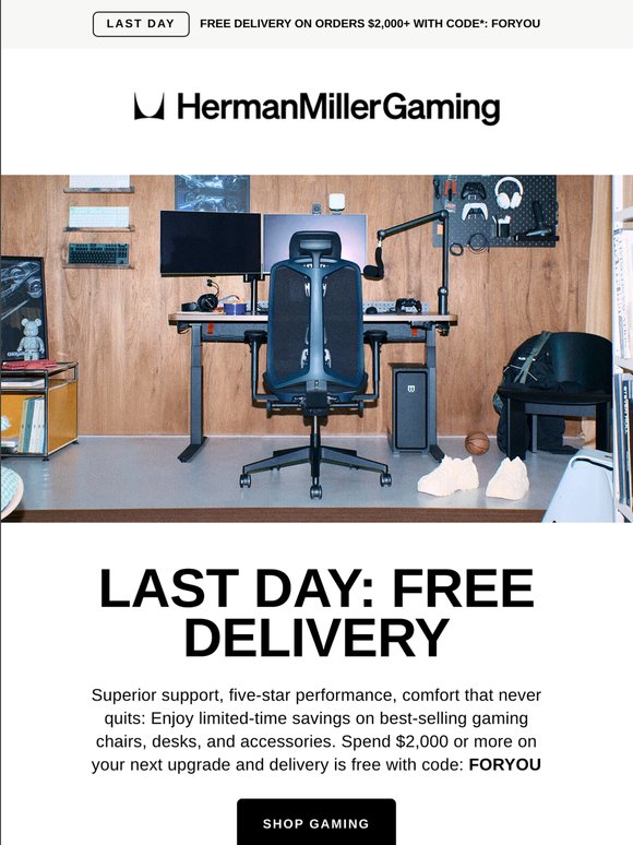 Final hours: Free delivery on your entire setup