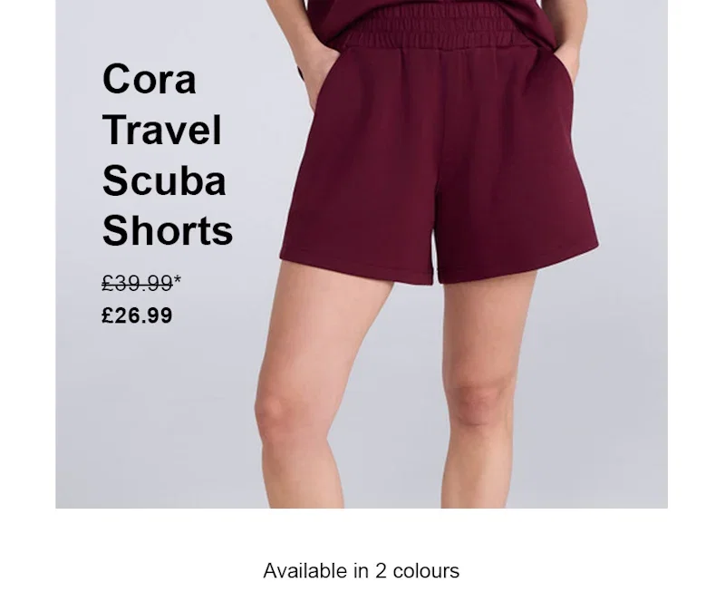 Cora Womens Travel Scuba Shorts