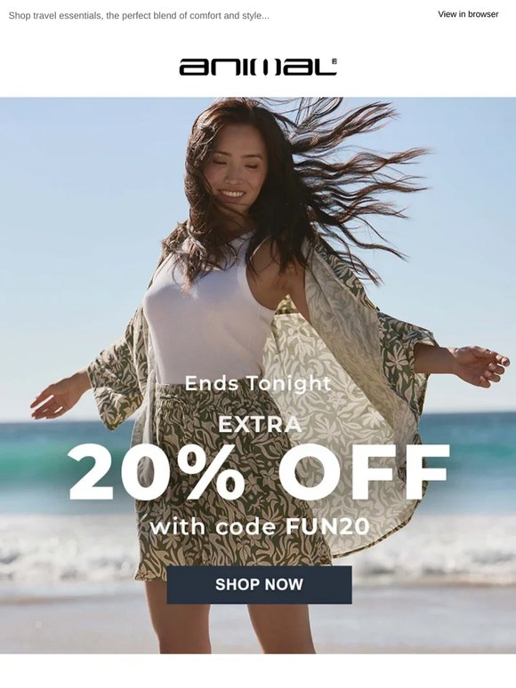 Hurry! Extra 20% Off Ends Tonight ⌛