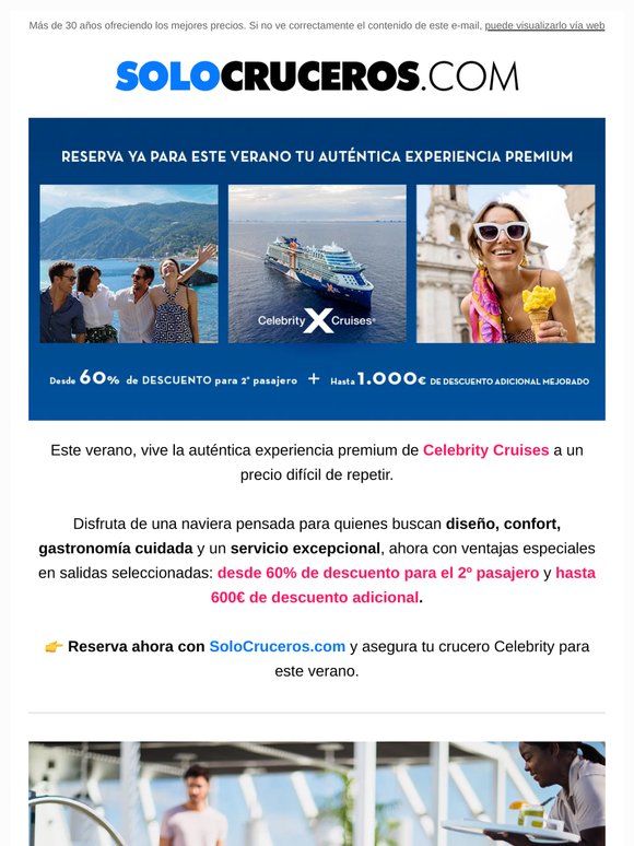 Celebrity Cruises este verano con precios inmejorables ✨🚢