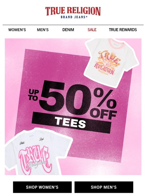 Up to 50% off NEW summer tees ‼️