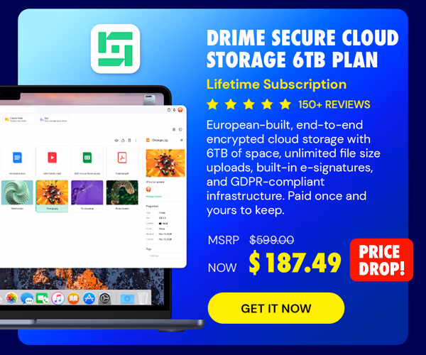 Drime Secure Cloud Storage: Lifetime Subscription (Advanced Plan/6TB)