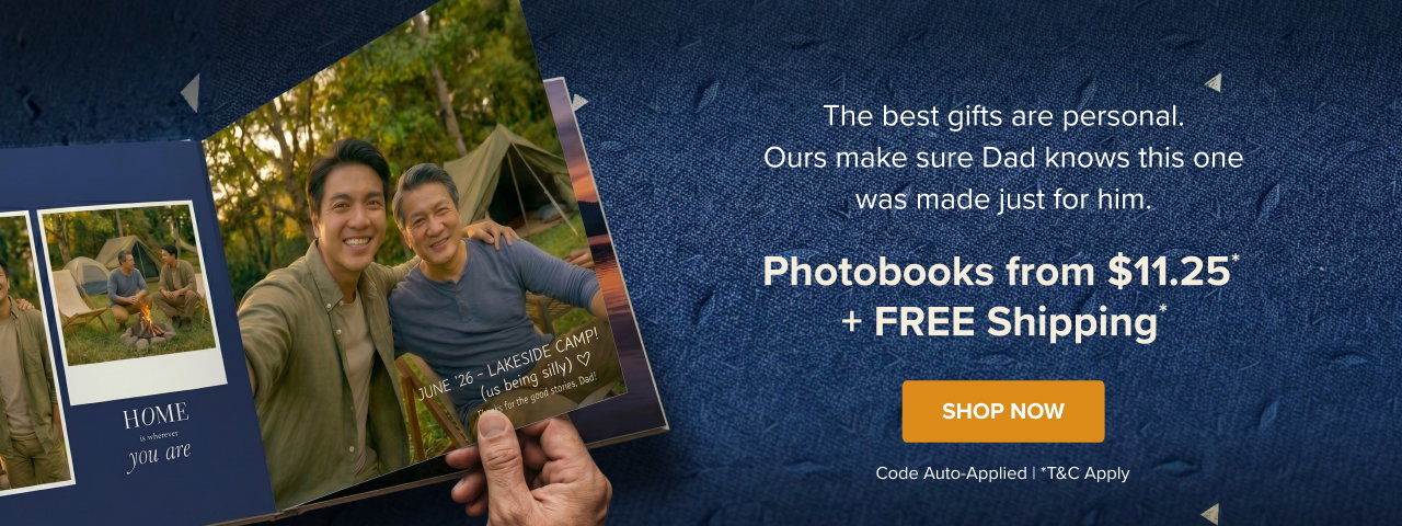 Father's Day Photobook from $11.25 with Free Shipping*