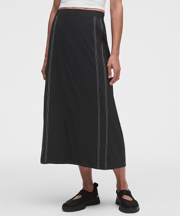 Define High-Rise Midi Skirt
