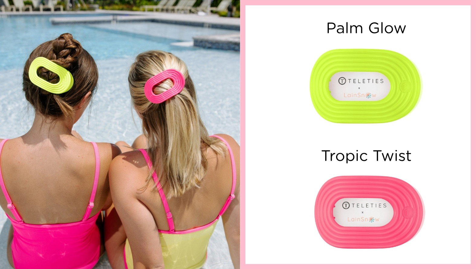 TELETIES Palm Glow and Tropic Twist Flat Round Hair Clips