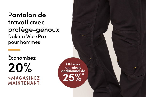 Pantalon de travail avec protège-genoux Dakota WorkPro pour hommes économisez 20%