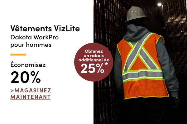 Vêtements VizLite Dakota WorkPro pour hommes économisez 20%