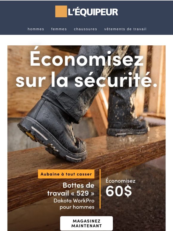 Économisez 60 $ sur les bottes « 529 » Dakota WorkPro 🥾