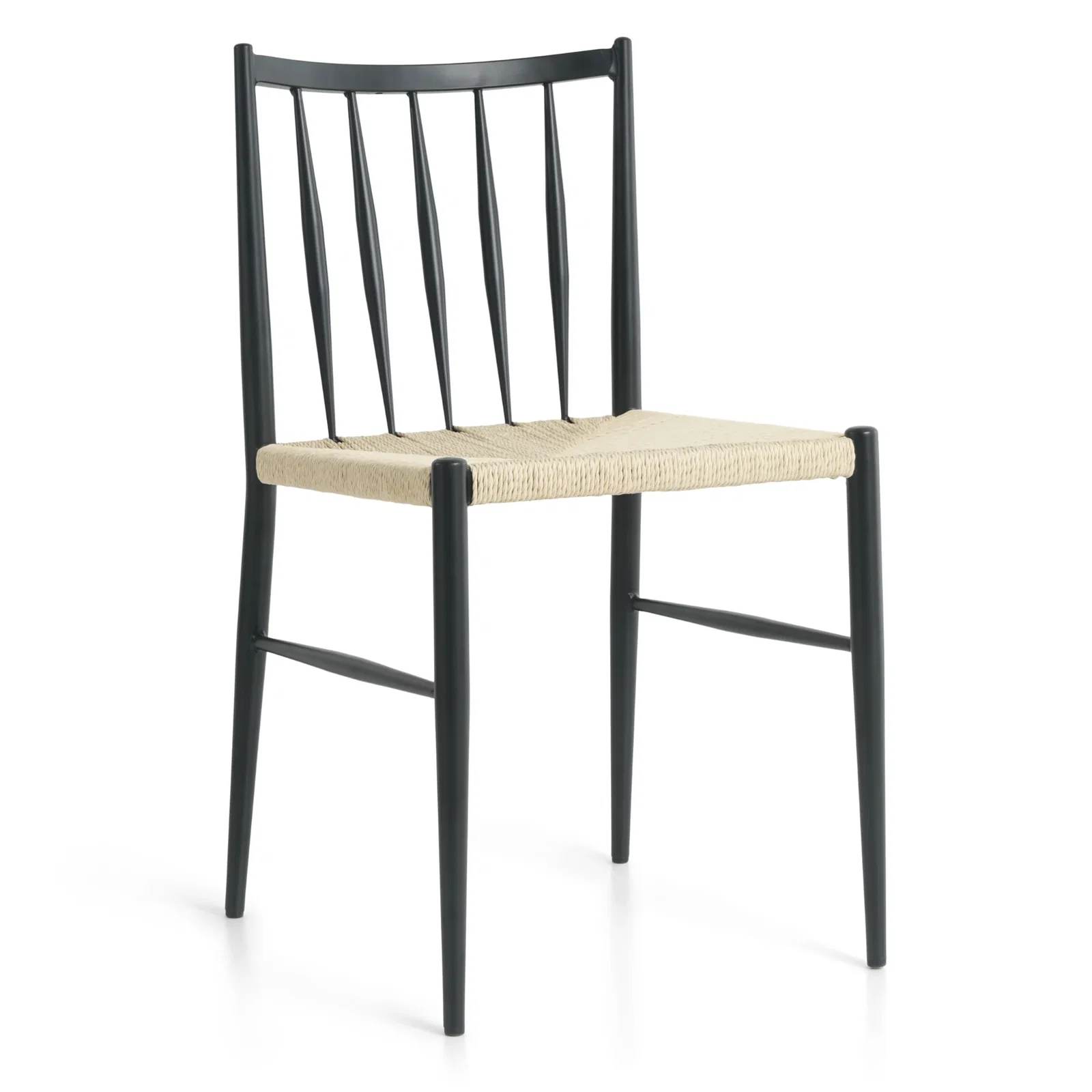Image of Elena spisebordsstol - sort med fletsæde
