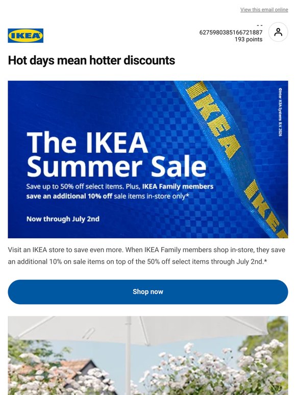 Save up to 50% off select items for the summer* ☀️