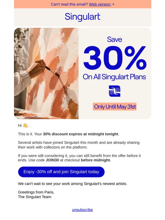 Last chance – 30% off ends tonight