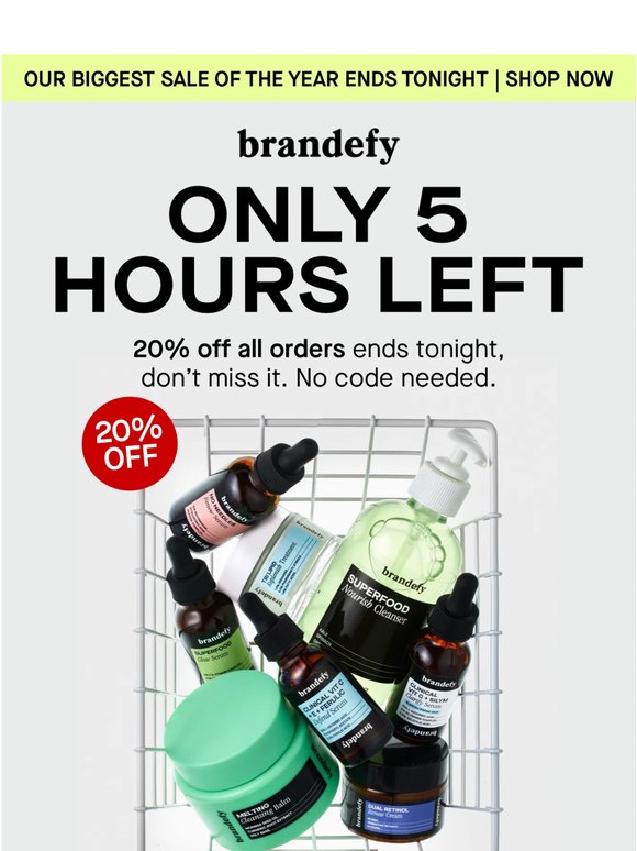 ⏰ Five more hours: 20% off