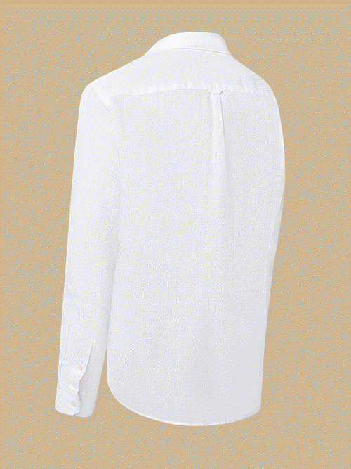 Unifarbenes Leinenhemd mit Button Down-Kragen, Regular