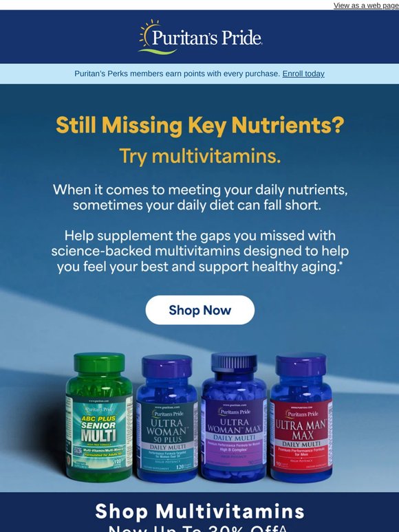 Last Chance: Up to 30% Off Multivitamins