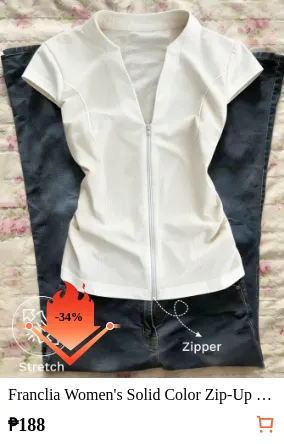 Franclia Women s Solid Color Zip...