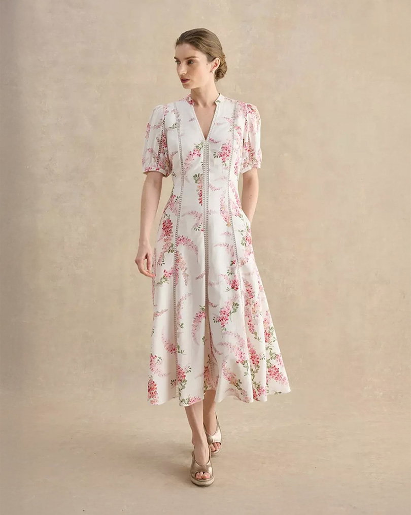 Matilda Trimmed Linen Dress