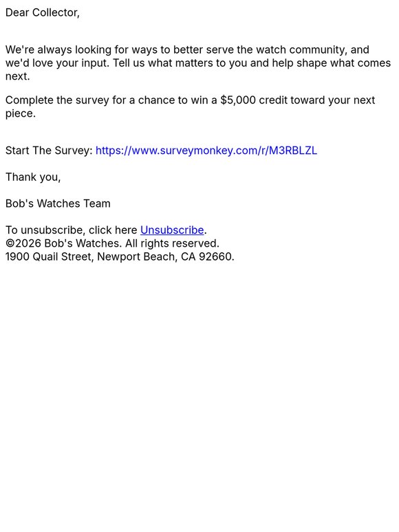 We want to hear from you!
