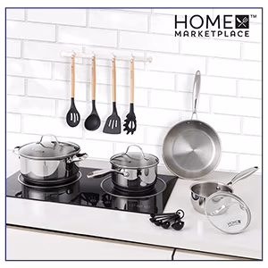 16-Piece Stainless Steel Cookware Set by Home Marketplace