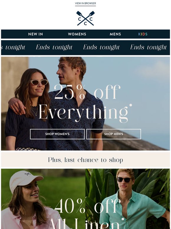 25% off everything* ENDS tonight 📢