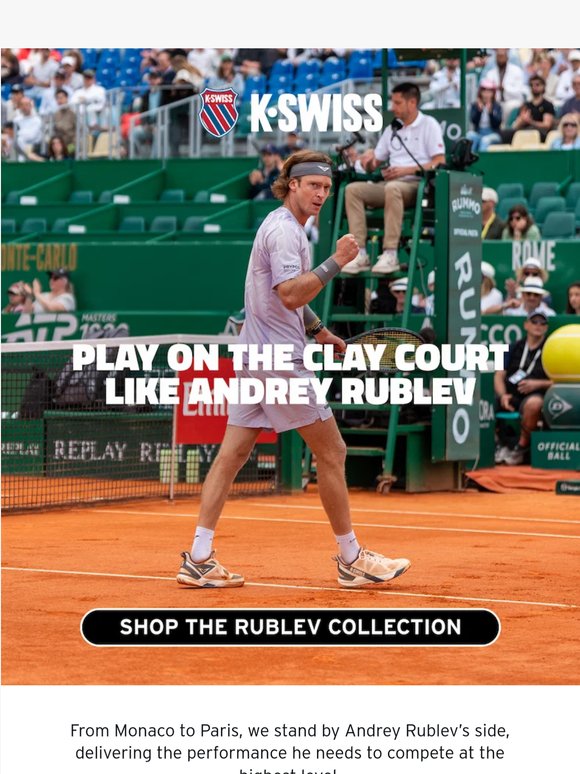 Play on the clay court like Andrey Rublev