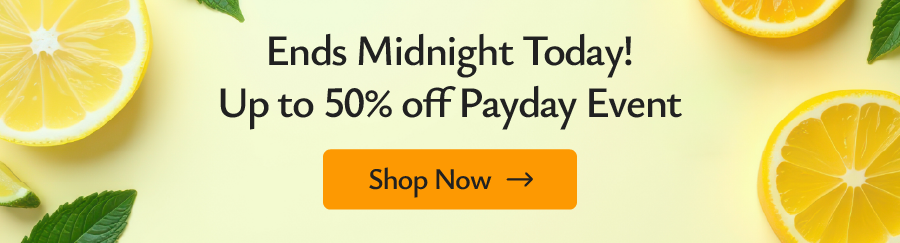 Ends Midnight Today! Up to 50% off Payday Event