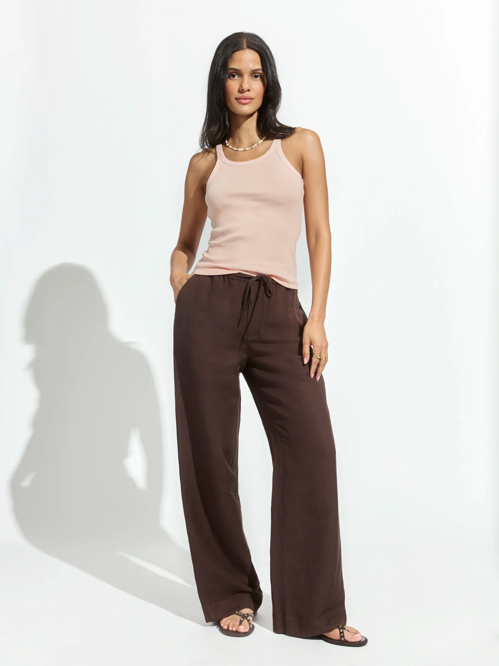Image of Shoreline Linen Pant Rich Soil