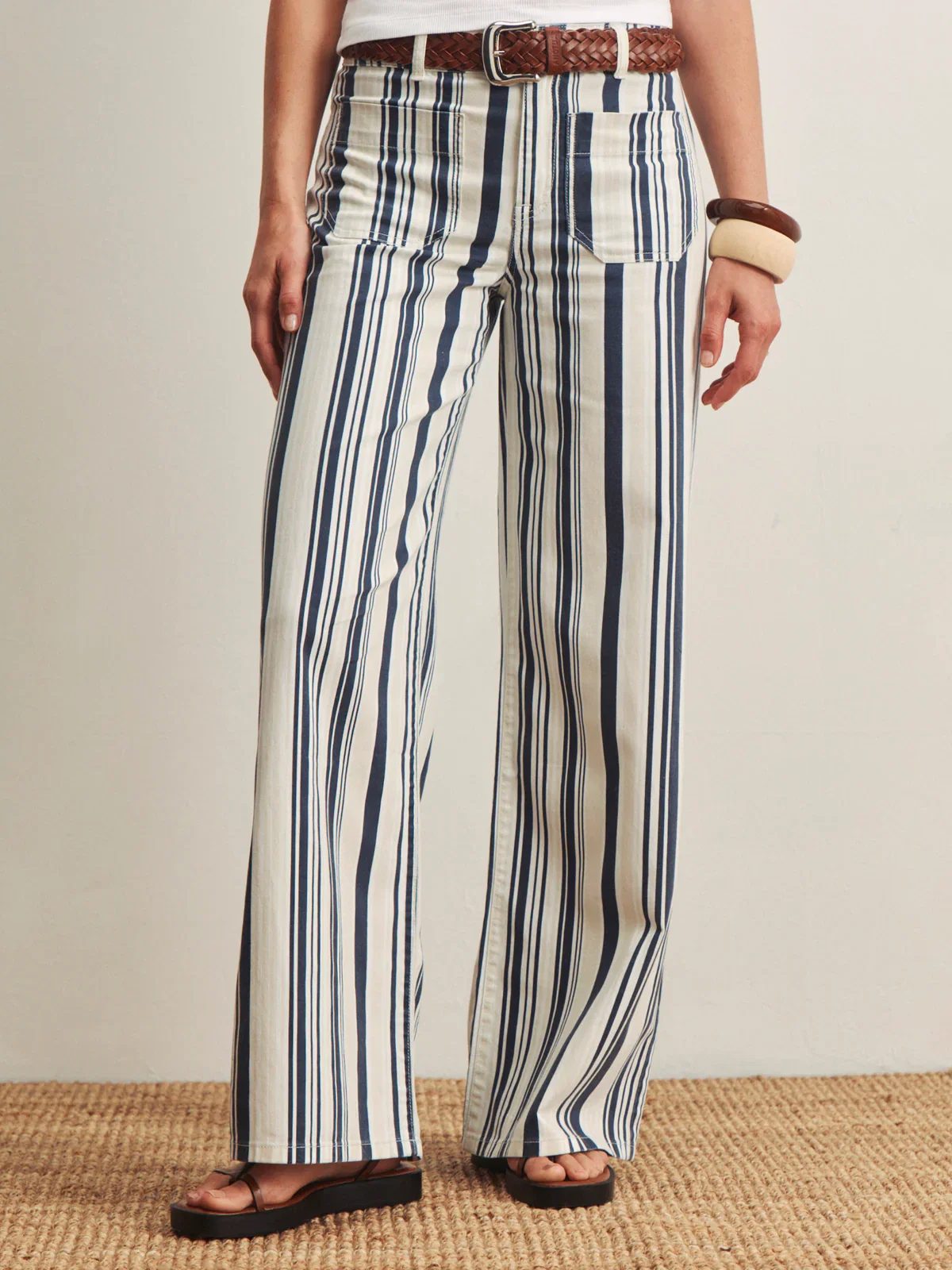 Image of Marine Full Length Jean Sail Stripe