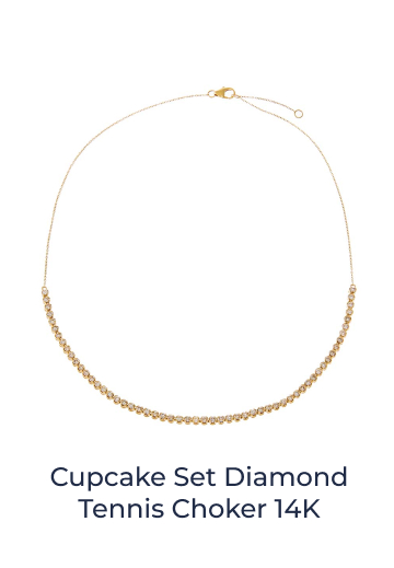 Cupcake Set Diamond Tennis Choker 14K