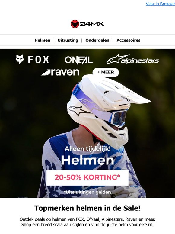 Helmen met 20-50% korting*