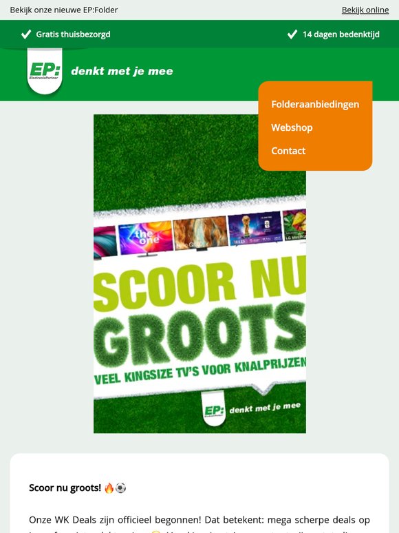 Scoor groots tijdens de WK Deals!