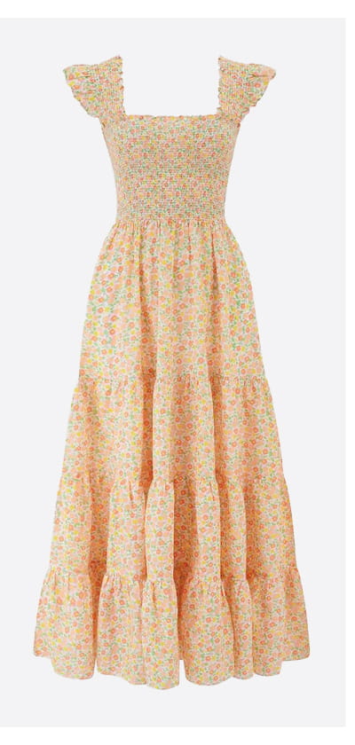 Kendall Dress In Floral Cream