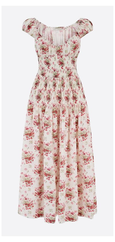 Quinette Emilienne Dress In Ivory Lantana Floral