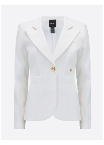 Duchess Linen Blazer In White