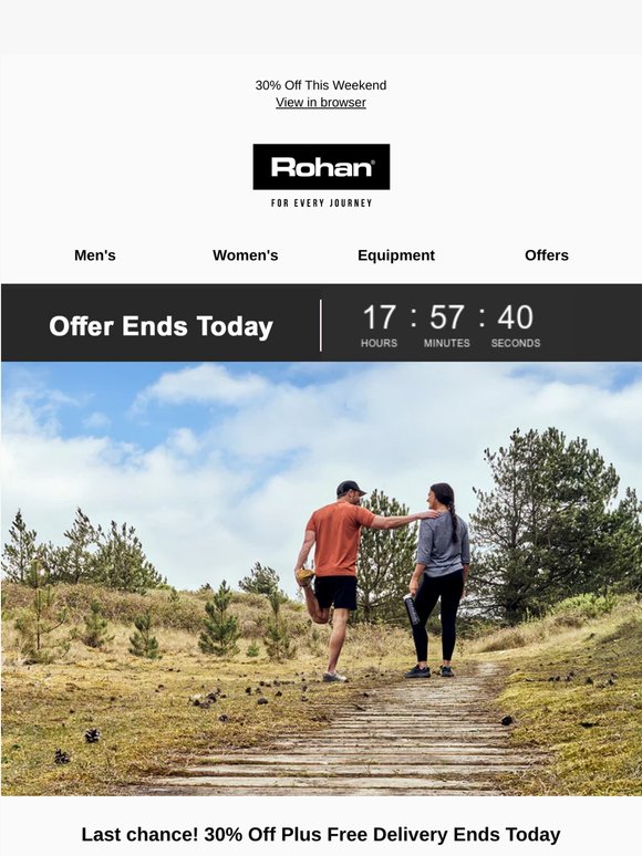 Ends Today: 30% Off and Free Delivery