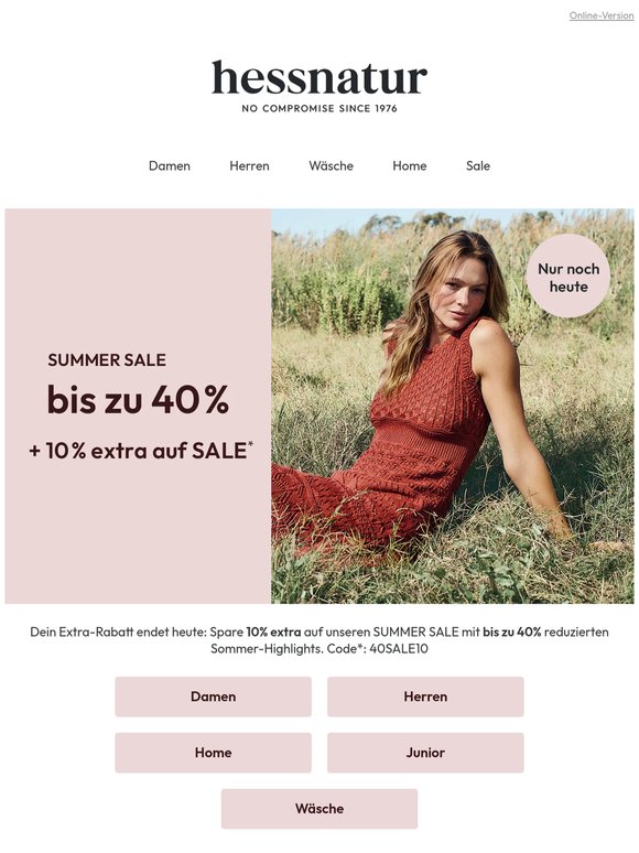 SALE bis 40% ⌛ Nur noch heute 10% extra