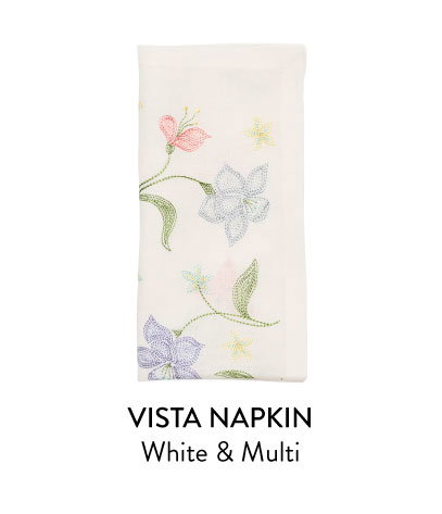 Vista Napkin in White & Multi, Set of 4