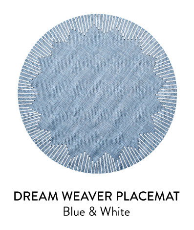 Dream Weaver Placemat in Blue & White, Set of 4