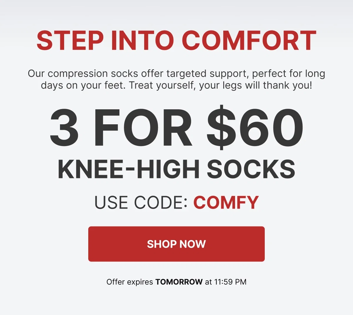 Step Into Comfort | 3 Knee-High Socks For $60 | Use Code: COMFY