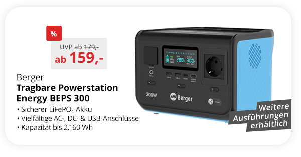 Berger Energy BEPS 300 Tragbare Powerstation