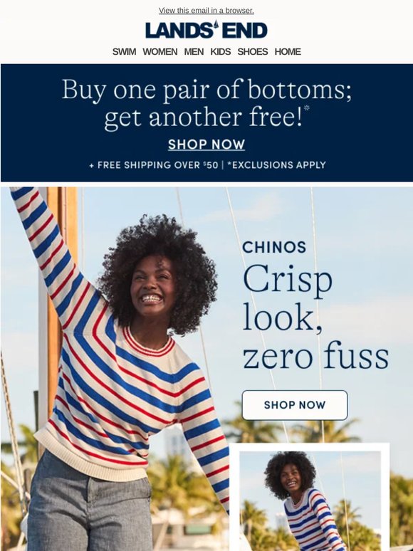 Today only! Buy one; get one free bottoms