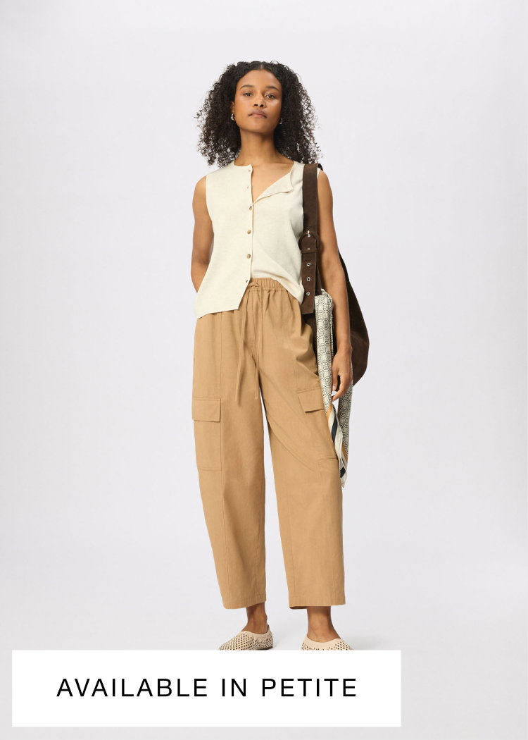 Neutral Utility Cotton Barrel Trouser