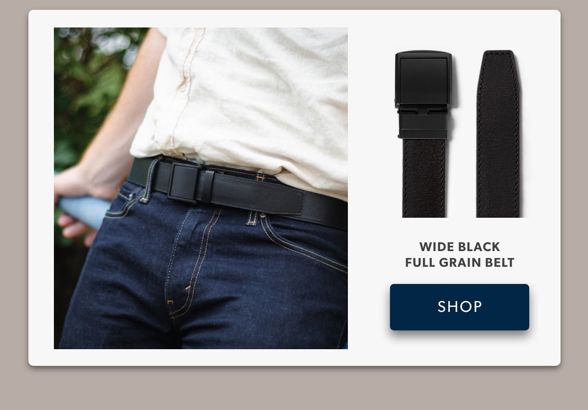 Wide Black Full Grain Belt