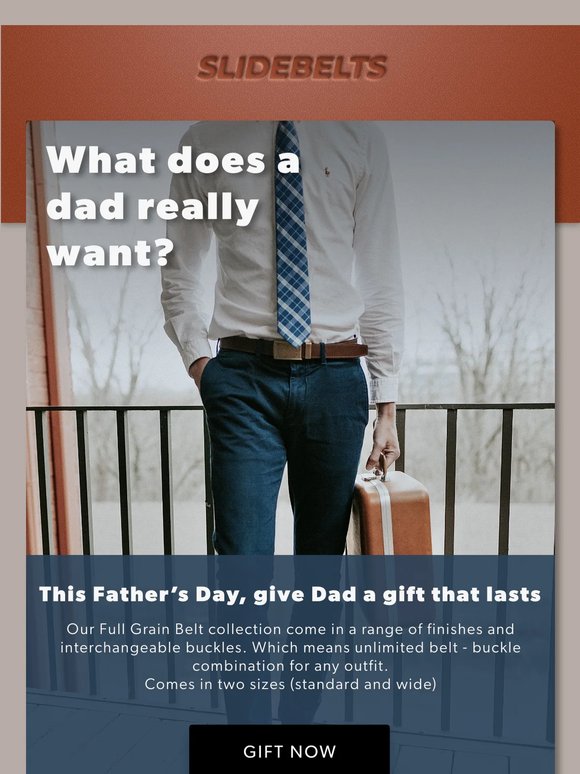Perfect Father's Day Gift = Premium Leather Ratchet Belt