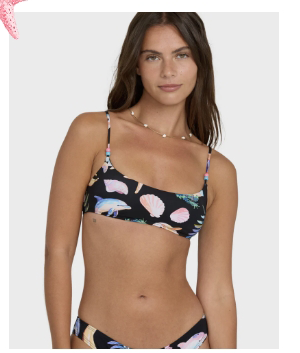 Party Wave Jaclyn Crop Bralette Bikini Top