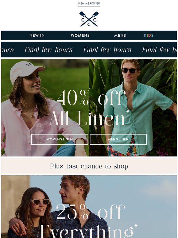 FINAL HOURS: 40% off ALL linen 👀