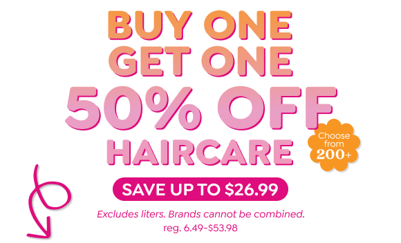 SHOP BUY ONE, GET ONE 50% OFF SELECT HAIRCARE