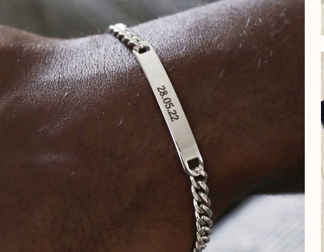 Personalised Men's Stainless Steel Plaque Bracelet