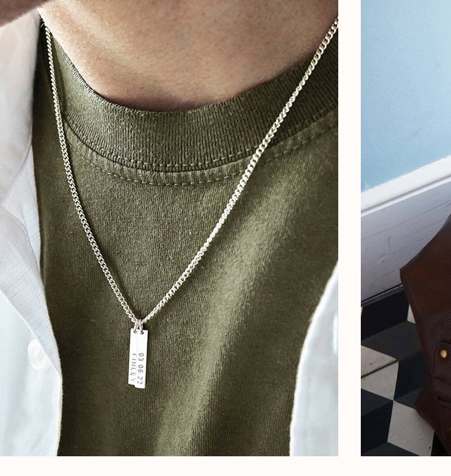 Personalised Men's Silver Tag Necklace